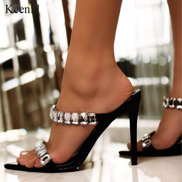 kcenid summer women fashion slippers high heel 12cm rhinestone crystal sandals thin heel ladies shoes party open-toed slides new, Black
kcenid summer women fashion slippers high heel 12cm rhinestone crystal sandals thin heel ladies shoes party open-toed slides new, Black