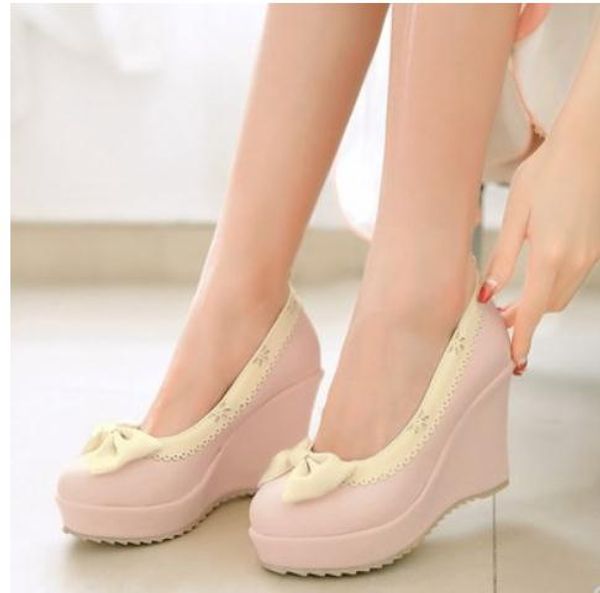 2019 women's shoes in spring and autumn with new style slope heel round head bowknot waterproof table@5045, Black
2019 women's shoes in spring and autumn with new style slope heel round head bowknot waterproof table@5045, Black