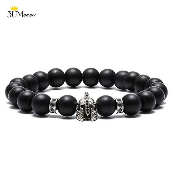 black matte onyx beaded bracelet for men spartan warrior gladiator copper zircon helmet bracelet natural stone elastic
black matte onyx beaded bracelet for men spartan warrior gladiator copper zircon helmet bracelet natural stone elastic