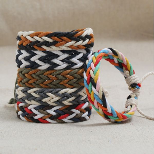 colorful couple handmade woven rope bracelet multicolor wax line braid bracelets adjustable bangles vintage bohemian friendship jewelry gift, Black
colorful couple handmade woven rope bracelet multicolor wax line braid bracelets adjustable bangles vintage bohemian friendship jewelry gift, Black