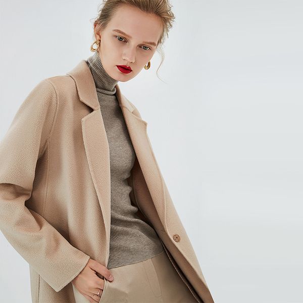 coat women winter 2019 classic woman coats high-quality water wave double-faced cashmere coat slim korean women long, Black
coat women winter 2019 classic woman coats high-quality water wave double-faced cashmere coat slim korean women long, Black