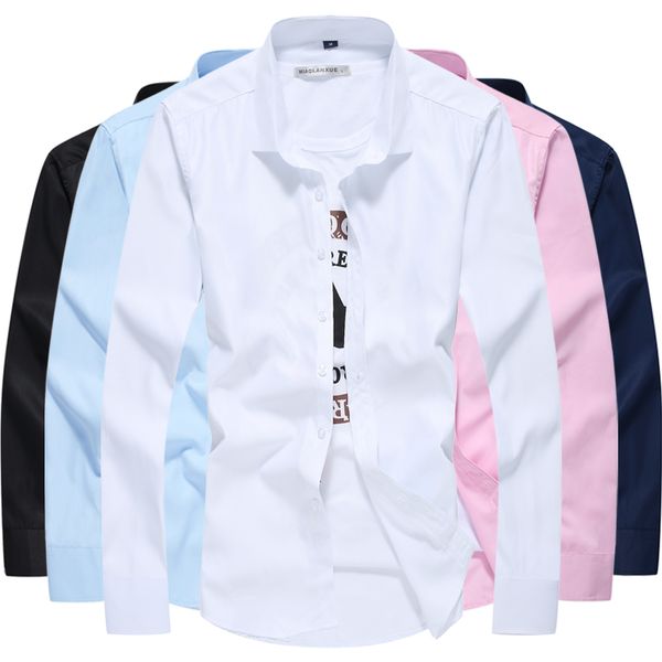 new fashion mens long sleeved slim fit shirt white business casual shirt bottoming solid color male professional, White;black
new fashion mens long sleeved slim fit shirt white business casual shirt bottoming solid color male professional, White;black