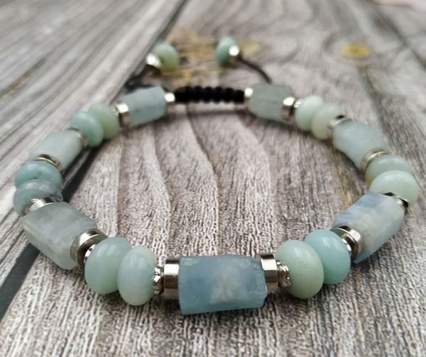 ya3927 natural aquamarines ite rondelle stone beads cord knotted adjustable bracelet, Golden;silver
ya3927 natural aquamarines ite rondelle stone beads cord knotted adjustable bracelet, Golden;silver