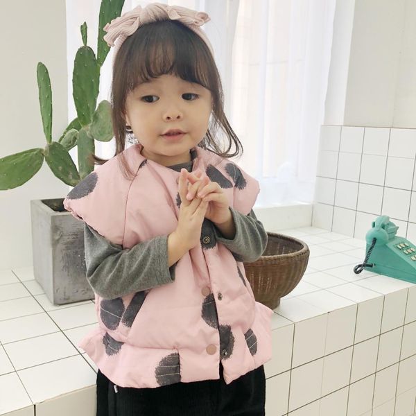 2018 зима осень детские девушки vest пальто хлопка малышей розовый dot пальто теплый жилет детей верхняя одежда пальто, Blue 
2018 зима осень детские девушки vest пальто хлопка малышей розовый dot пальто теплый жилет детей верхняя одежда пальто, Blue