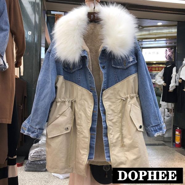 denim pie overcoat women long fur parka winter warm jacket faux fur collar removable inner plus thick cotton parkas streetwear, Black
denim pie overcoat women long fur parka winter warm jacket faux fur collar removable inner plus thick cotton parkas streetwear, Black