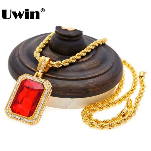 men's trendy iced out hip hop pendant necklace jewelry gold color red big square stone pendant with thick rope chain necklace, Silver
men's trendy iced out hip hop pendant necklace jewelry gold color red big square stone pendant with thick rope chain necklace, Silver