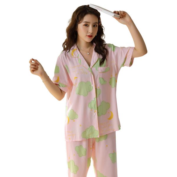 women's sleepwear youtest soft ice cotton pjs short sleeves long pants women pajamas, Black;red
women's sleepwear youtest soft ice cotton pjs short sleeves long pants women pajamas, Black;red