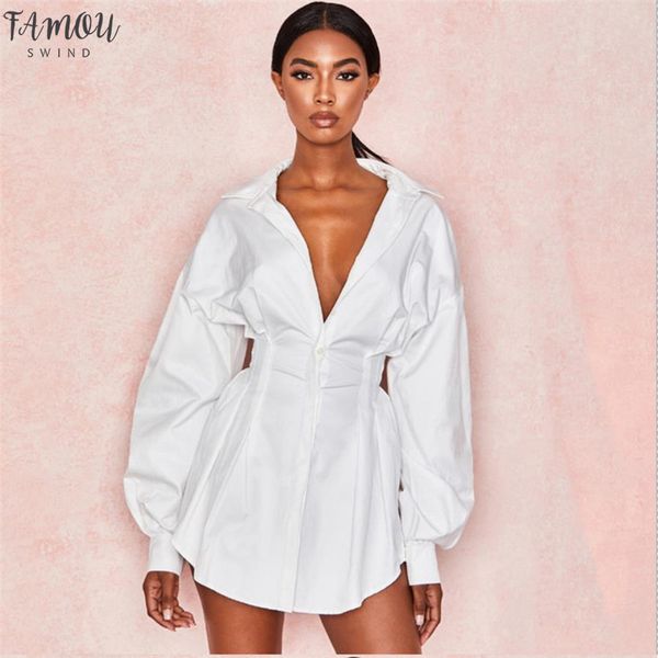 2020 autumn fashion women solid shirts dress high street long puff sleeve v-neck mini dress lady defined waist shirt tunic dress, Black;gray 
2020 autumn fashion women solid shirts dress high street long puff sleeve v-neck mini dress lady defined waist shirt tunic dress, Black;gray