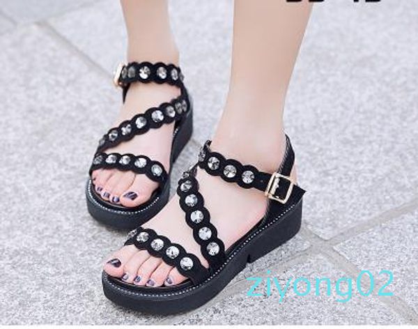 the diamond thick bottom female sandals new summer peep-toe fashion sandals prevent slippery outside wear female z02, Black
the diamond thick bottom female sandals new summer peep-toe fashion sandals prevent slippery outside wear female z02, Black