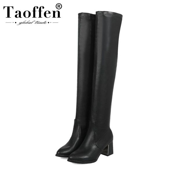 taoffen new winter thigh high boots women keep warm over the knee boots solid color thick high heels shoes women size 34-43, Black
taoffen new winter thigh high boots women keep warm over the knee boots solid color thick high heels shoes women size 34-43, Black