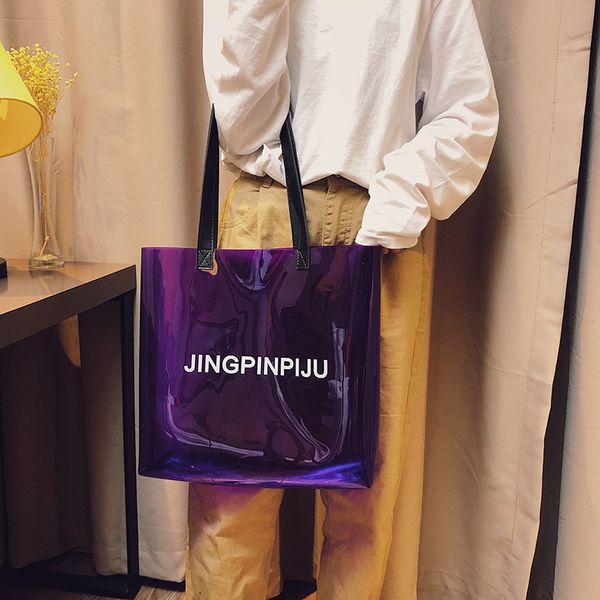 new ladies summer large capacity shoulder bag simple and stylish letter print portable transparent bag jelly
new ladies summer large capacity shoulder bag simple and stylish letter print portable transparent bag jelly