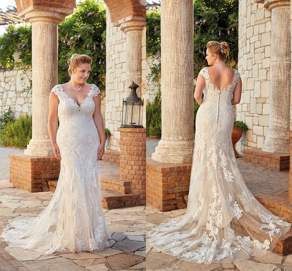 plus size mermaid wedding dresses lace applique v neck sweep train wedding dress bridal gowns vestidos de novia sirena robes de mariée, White
plus size mermaid wedding dresses lace applique v neck sweep train wedding dress bridal gowns vestidos de novia sirena robes de mariée, White
