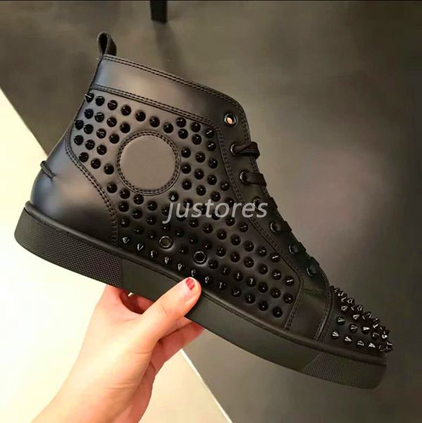 2019 designer shoe brand studded spikes flats red bottom shoes for men women genuine leather sneakers party lovers dress shoes with box, Black
2019 designer shoe brand studded spikes flats red bottom shoes for men women genuine leather sneakers party lovers dress shoes with box, Black