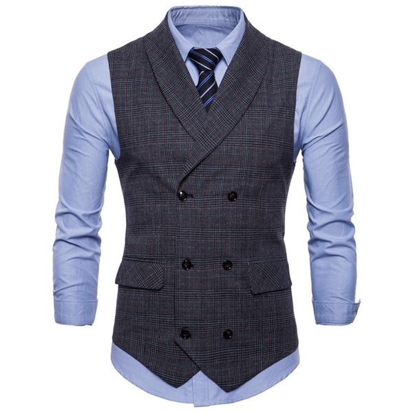 plaid pattern mens formal vests fashion double breasted decoration mens vests homme british styles short clothes, Black;white
plaid pattern mens formal vests fashion double breasted decoration mens vests homme british styles short clothes, Black;white