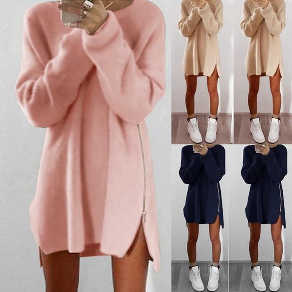 autumn winter women dress fashion loose casual mini plus size o-neck side zippers office dresses vestidos de festa, Black;gray
autumn winter women dress fashion loose casual mini plus size o-neck side zippers office dresses vestidos de festa, Black;gray