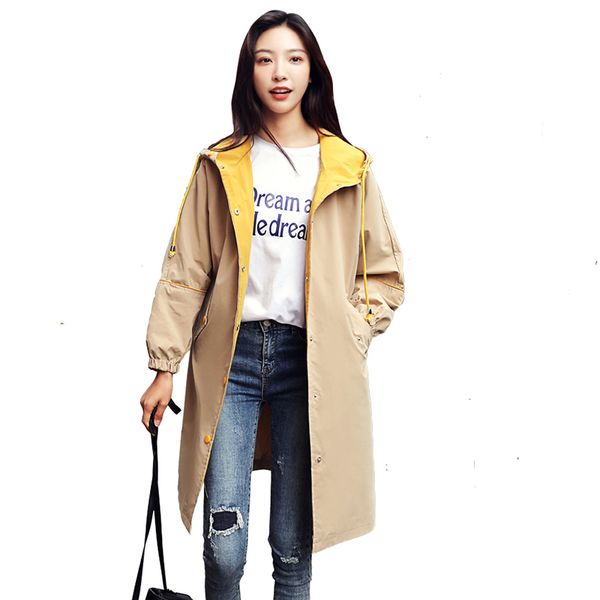 fine windbreaker female medium long 2019 new spring autumn college wind korean loose bf student hooded fashion coat women's, Tan;black
fine windbreaker female medium long 2019 new spring autumn college wind korean loose bf student hooded fashion coat women's, Tan;black