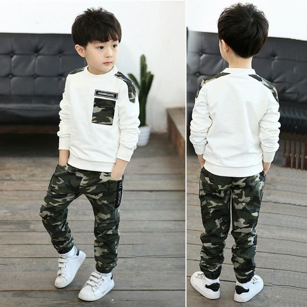 2pcs boys clothes camouflage tracksuit +pants outfit full sleeve o-neck collar set cotton soft pullover toddler baby clothes, White
2pcs boys clothes camouflage tracksuit +pants outfit full sleeve o-neck collar set cotton soft pullover toddler baby clothes, White