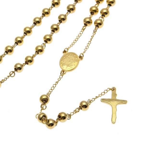 cuban link chains fashion wear necklace gold-plated high-end stainless steel beads jesus cross necklace, Silver
cuban link chains fashion wear necklace gold-plated high-end stainless steel beads jesus cross necklace, Silver