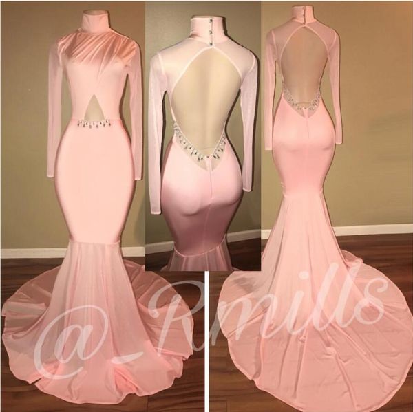 mermaid prom dresses 2019 formal evening party keyhole high neck long sleeves backless pageant gowns special occasion dresses cheap, Black
mermaid prom dresses 2019 formal evening party keyhole high neck long sleeves backless pageant gowns special occasion dresses cheap, Black