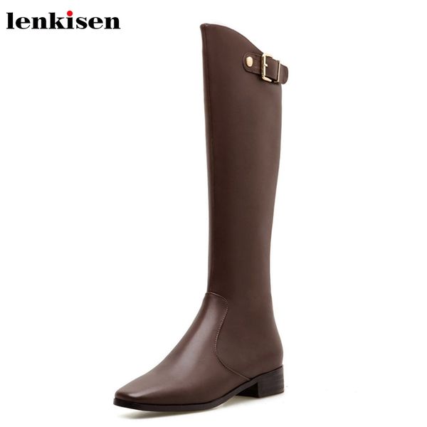 lenkisen 2019 genuine leather knight boots med heels square toe vintage buckle straps keep warm women winter knee high boots l52, Black
lenkisen 2019 genuine leather knight boots med heels square toe vintage buckle straps keep warm women winter knee high boots l52, Black