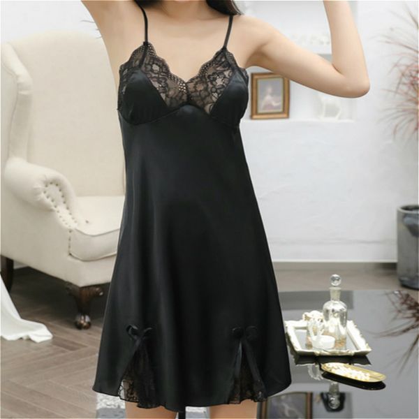 women's new deep v condole belt nightgown ladies fashion lace nightwear comfortable nightdress summer woman home clothes, Black;red
women's new deep v condole belt nightgown ladies fashion lace nightwear comfortable nightdress summer woman home clothes, Black;red
