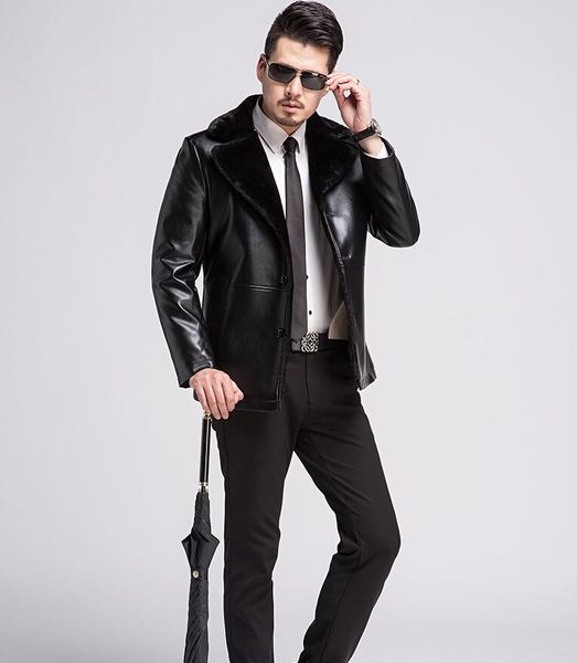 fashion-male new fur one male long sheep and pu leather jacket business men's warm and cold leather jacket, Black
fashion-male new fur one male long sheep and pu leather jacket business men's warm and cold leather jacket, Black