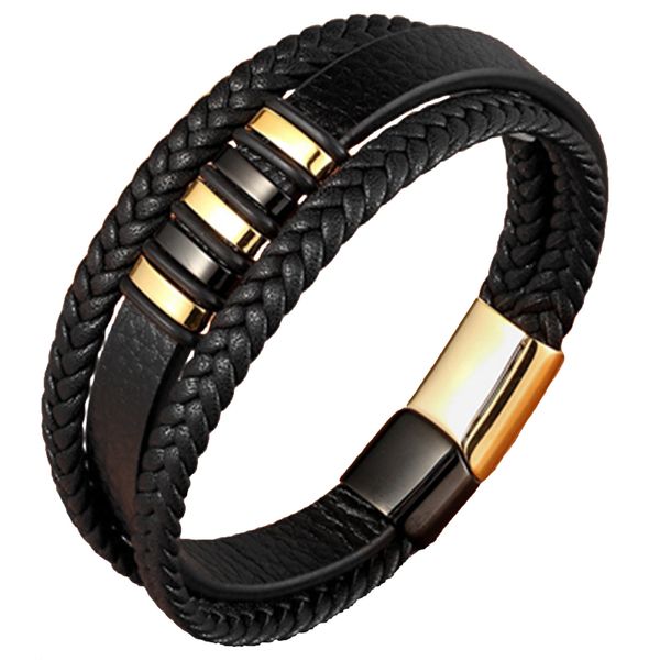leather rope bracelet stainless steel leather woven bracelet multi-layer jewelry men's simple jewelry, Golden;silver
leather rope bracelet stainless steel leather woven bracelet multi-layer jewelry men's simple jewelry, Golden;silver