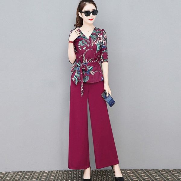 2020 new spring women suits female floral print blouse + wide leg pants sets with sashes ladies slim plus size 3xl 2pcs, White
2020 new spring women suits female floral print blouse + wide leg pants sets with sashes ladies slim plus size 3xl 2pcs, White