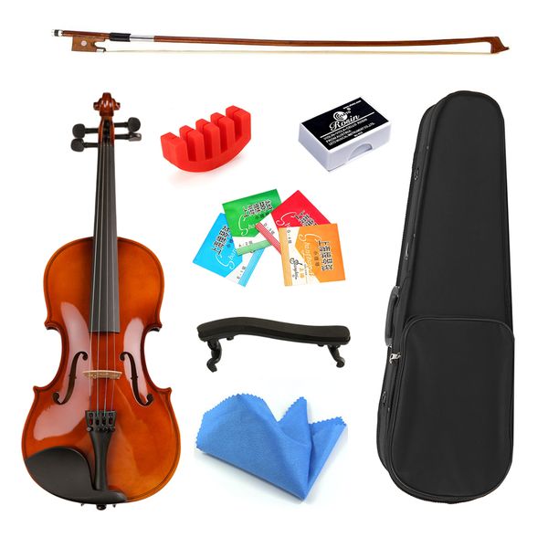 1/8 1/16 size with case bow strings shoulder rest solid wood violin for beginner students
1/8 1/16 size with case bow strings shoulder rest solid wood violin for beginner students