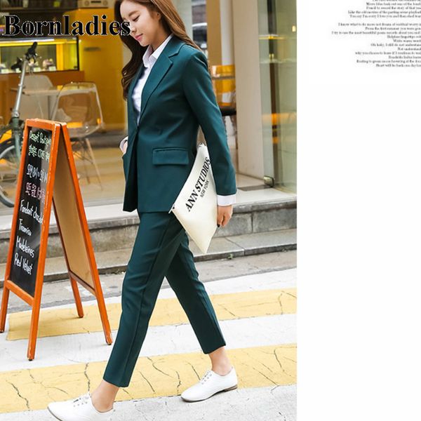 women's suits & blazers bornladies green color black arrival korean 2 pieces blazer for women office work sets notched coat, White;black
women's suits & blazers bornladies green color black arrival korean 2 pieces blazer for women office work sets notched coat, White;black