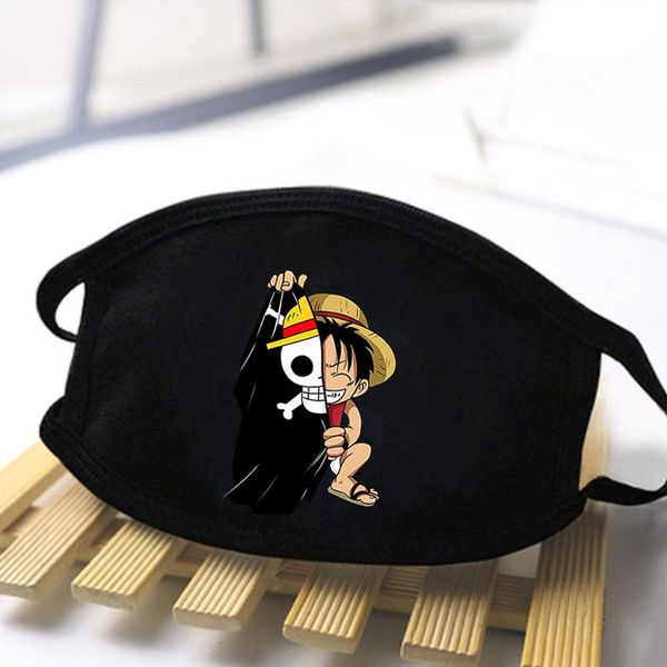 унисекс one piece luffy print masks высокое качество пылезащитные маски рот муфель унисекс моющаяся черная маска мягкая полиэфирная маска nr