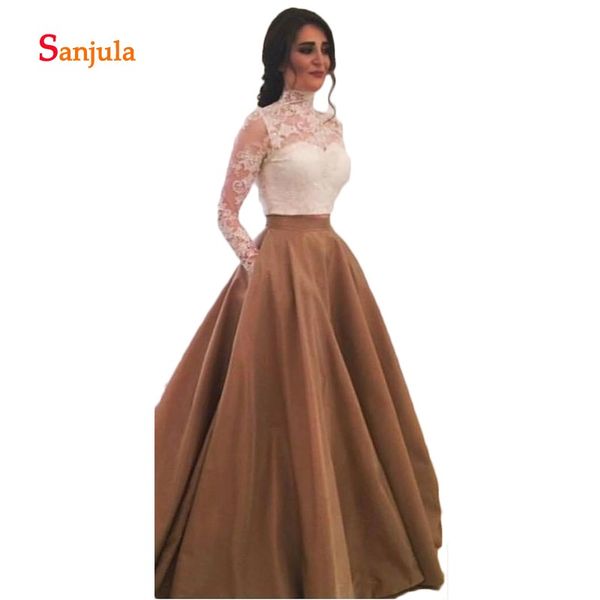 lace high neck evening dresses 2019 long sleeve taffeta skirt elegant women formal party dresses with pockets vestido largod1036, White;black
lace high neck evening dresses 2019 long sleeve taffeta skirt elegant women formal party dresses with pockets vestido largod1036, White;black
