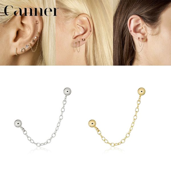 925 sterling silver stud earrings fine jewelry minimalist small chain earrings for women girls wedding party gifts pendientes w3, Golden;silver
925 sterling silver stud earrings fine jewelry minimalist small chain earrings for women girls wedding party gifts pendientes w3, Golden;silver