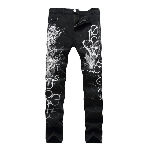2019new fashion men's cool print jeans men slim straight black stretch jeans designer pants nightclubs singers, Blue
2019new fashion men's cool print jeans men slim straight black stretch jeans designer pants nightclubs singers, Blue