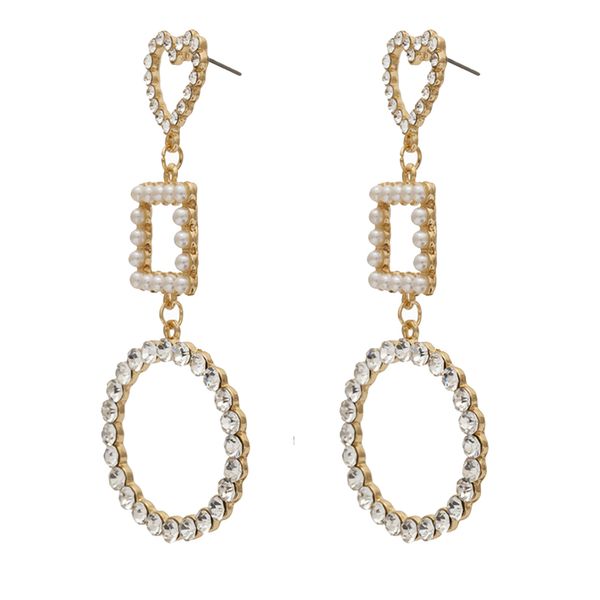 women's elegant wedding bridal crystal geometric earrings chandelier dangle earrings, Golden
women's elegant wedding bridal crystal geometric earrings chandelier dangle earrings, Golden
