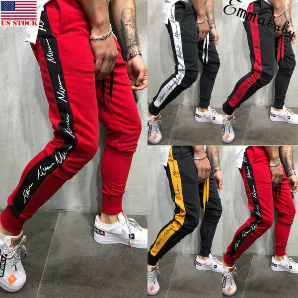 men's pants track casual sports jogging bottoms joggers gym sweats trousers us, Black
men's pants track casual sports jogging bottoms joggers gym sweats trousers us, Black