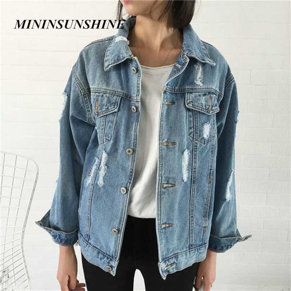 2019 women's casual jean jacket explosion models loose worn broken stitching collar long sleeve solid color denim jacz 30, Black;brown
2019 women's casual jean jacket explosion models loose worn broken stitching collar long sleeve solid color denim jacz 30, Black;brown