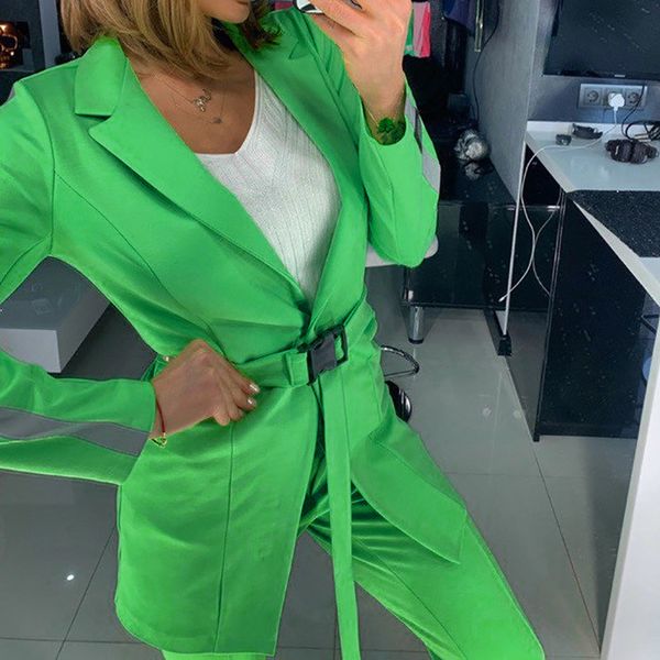 woman reflective blazer suits fashion green long jacket coat autumn female blazer pants with belt 2 piece sets high street femme, White;black
woman reflective blazer suits fashion green long jacket coat autumn female blazer pants with belt 2 piece sets high street femme, White;black