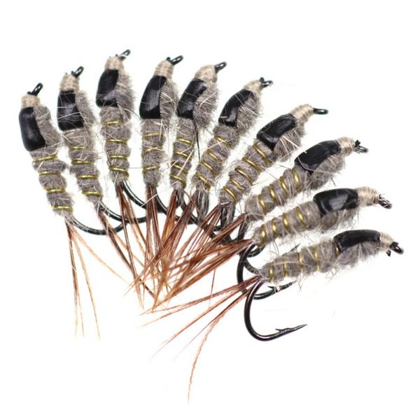 10 pcs/set avenger fast sinking black back ear wire tungsten bead head nymph flies trout fishing lures #12
10 pcs/set avenger fast sinking black back ear wire tungsten bead head nymph flies trout fishing lures #12