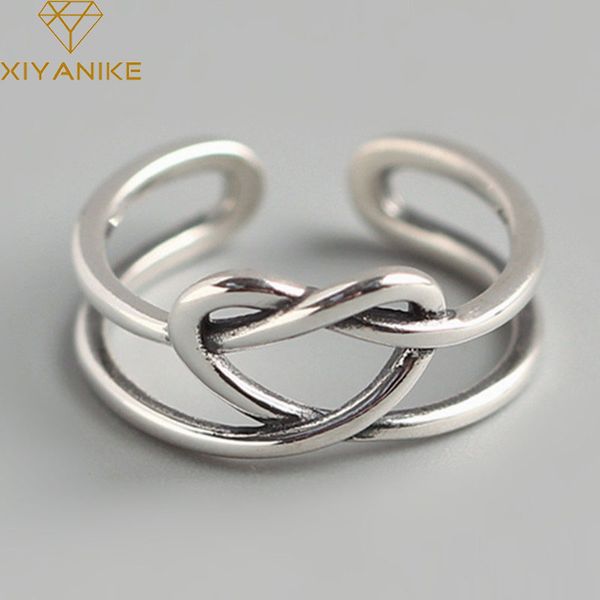 xiyanike 925 sterling silver double weave heart opening ring for women vintage geometric handmade engagement jewelry party gifts, Slivery;golden
xiyanike 925 sterling silver double weave heart opening ring for women vintage geometric handmade engagement jewelry party gifts, Slivery;golden