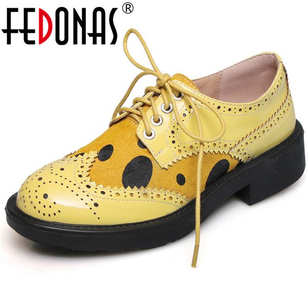 fedonas fashion women genuine leather pumps round toe lace up spring autumn brogue shoes woman basic pumps, Black
fedonas fashion women genuine leather pumps round toe lace up spring autumn brogue shoes woman basic pumps, Black