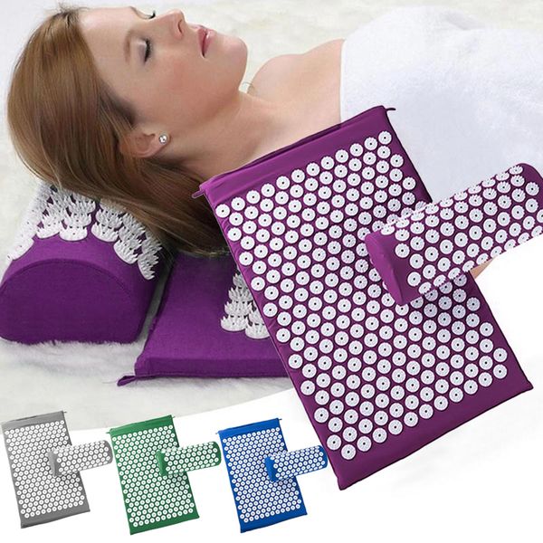 mat+pillow+bag massager cushion yoga mat acupressure relieve stress back body pain spike mat acupuncture massage yoga mat with pillow
mat+pillow+bag massager cushion yoga mat acupressure relieve stress back body pain spike mat acupuncture massage yoga mat with pillow