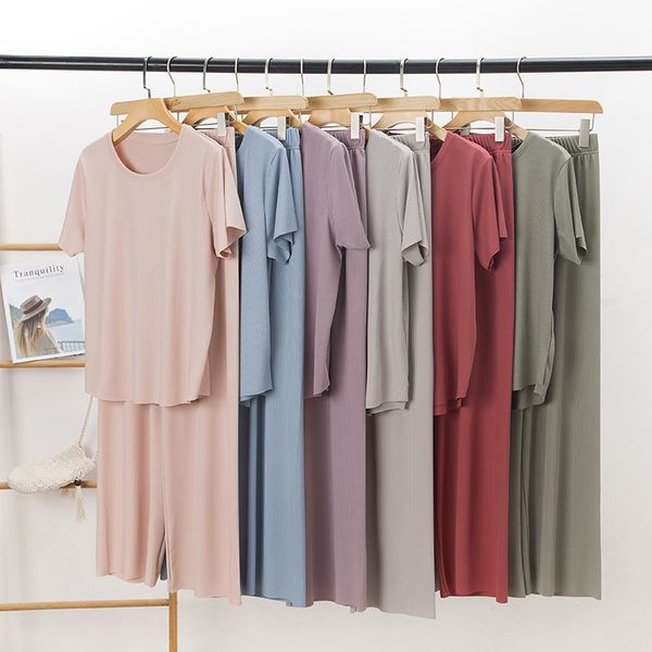 luxury designer two piece lazy summer suit thin ice silk wide leg pants loose two piece leisure home pajamas, White
luxury designer two piece lazy summer suit thin ice silk wide leg pants loose two piece leisure home pajamas, White