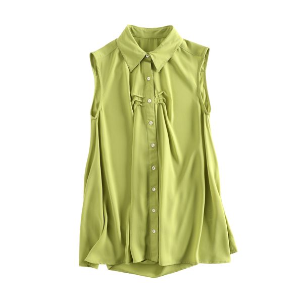 cool fruit green solid color chiffon shirt sleeveless loose cardigan relaxed jacket, White
cool fruit green solid color chiffon shirt sleeveless loose cardigan relaxed jacket, White