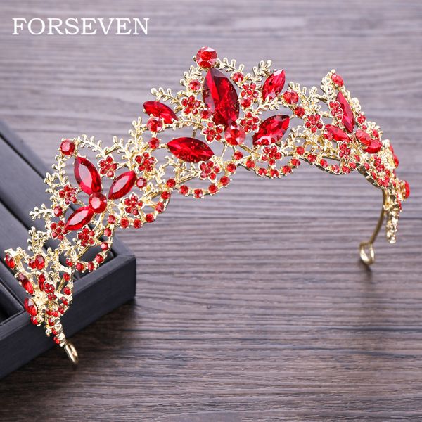 light gold crown wedding hair jewelry bride's tiaras red crystal crown tiaras women head band headpieces hair ornament, Golden;white
light gold crown wedding hair jewelry bride's tiaras red crystal crown tiaras women head band headpieces hair ornament, Golden;white