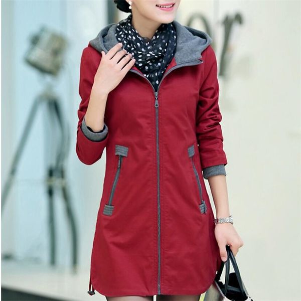 women trench coat slim fashion plus size 5xl medium-long windbreaker patchwork hooded outwear nice autunm winter, Tan;black
women trench coat slim fashion plus size 5xl medium-long windbreaker patchwork hooded outwear nice autunm winter, Tan;black