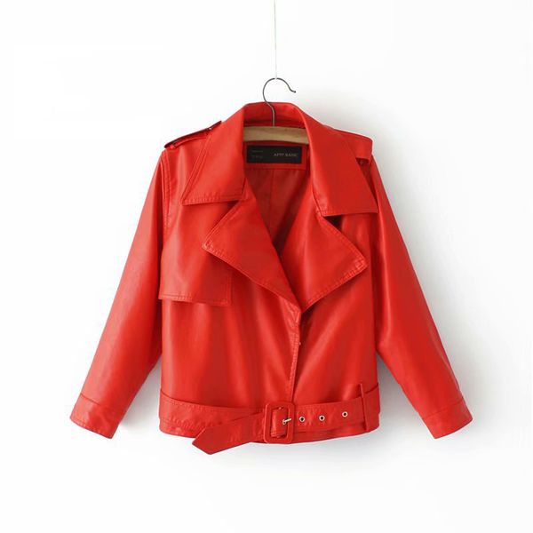 autumn spring black short leather jacket europe casual pu jacket harajuku coat female turn-down collar black red basic coat
autumn spring black short leather jacket europe casual pu jacket harajuku coat female turn-down collar black red basic coat