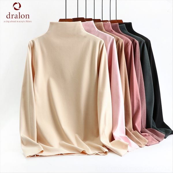 de rong long sleeve women's outer wear pile collar slim slimming high collar base shirt autumn clothes traceless underwear thermal unde, White
de rong long sleeve women's outer wear pile collar slim slimming high collar base shirt autumn clothes traceless underwear thermal unde, White