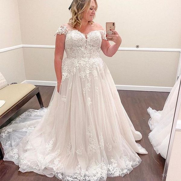 plus size lace wedding dresses vestido de noiva 2019 new design court train cap sleeve applique a-line lace country bridal gowns w1023, White
plus size lace wedding dresses vestido de noiva 2019 new design court train cap sleeve applique a-line lace country bridal gowns w1023, White