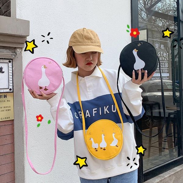 cute women cartoon duck print zipper round small canvas crossbody shoulder bag messager bags
cute women cartoon duck print zipper round small canvas crossbody shoulder bag messager bags